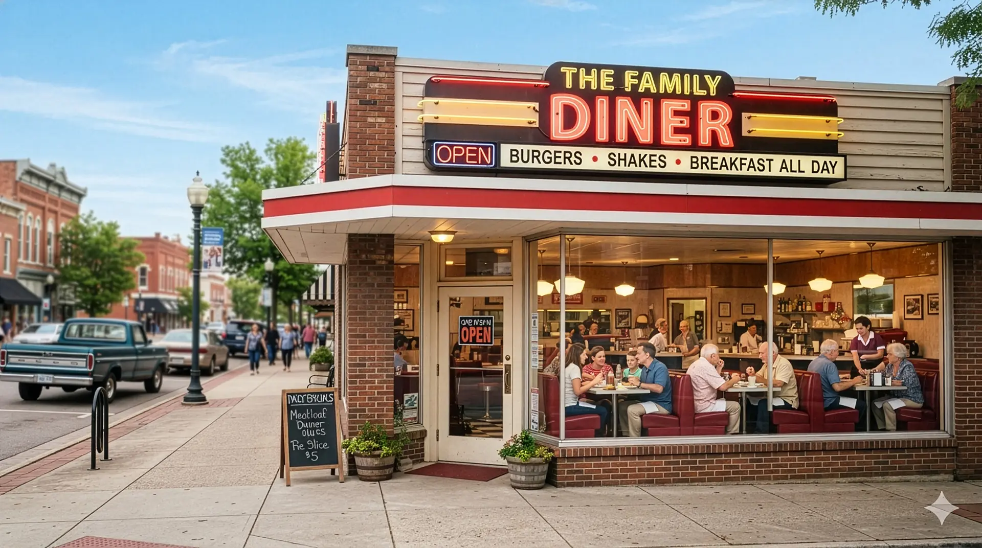 The Menu Café family restaurant website design