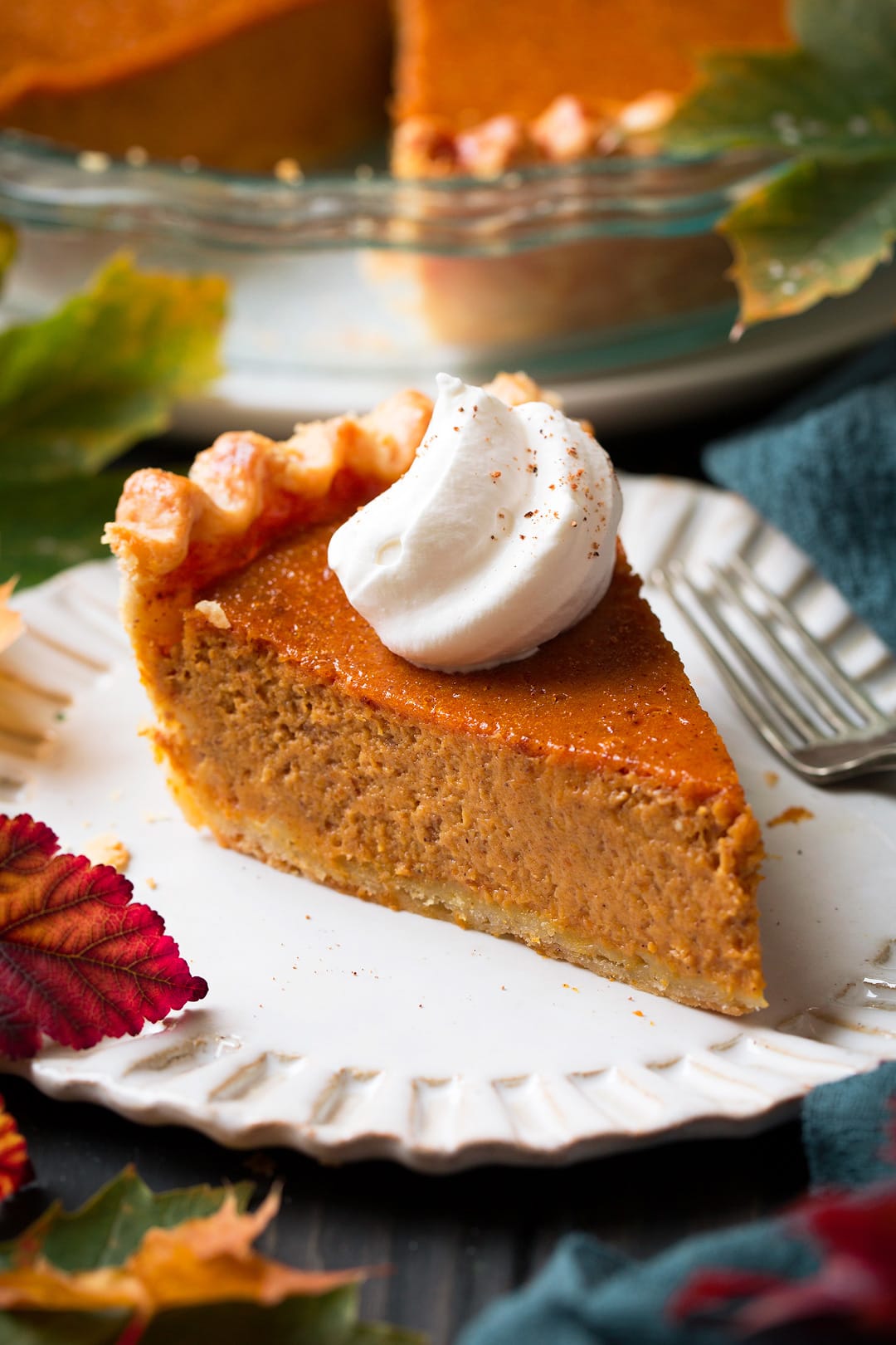 Slice of pumpkin pie