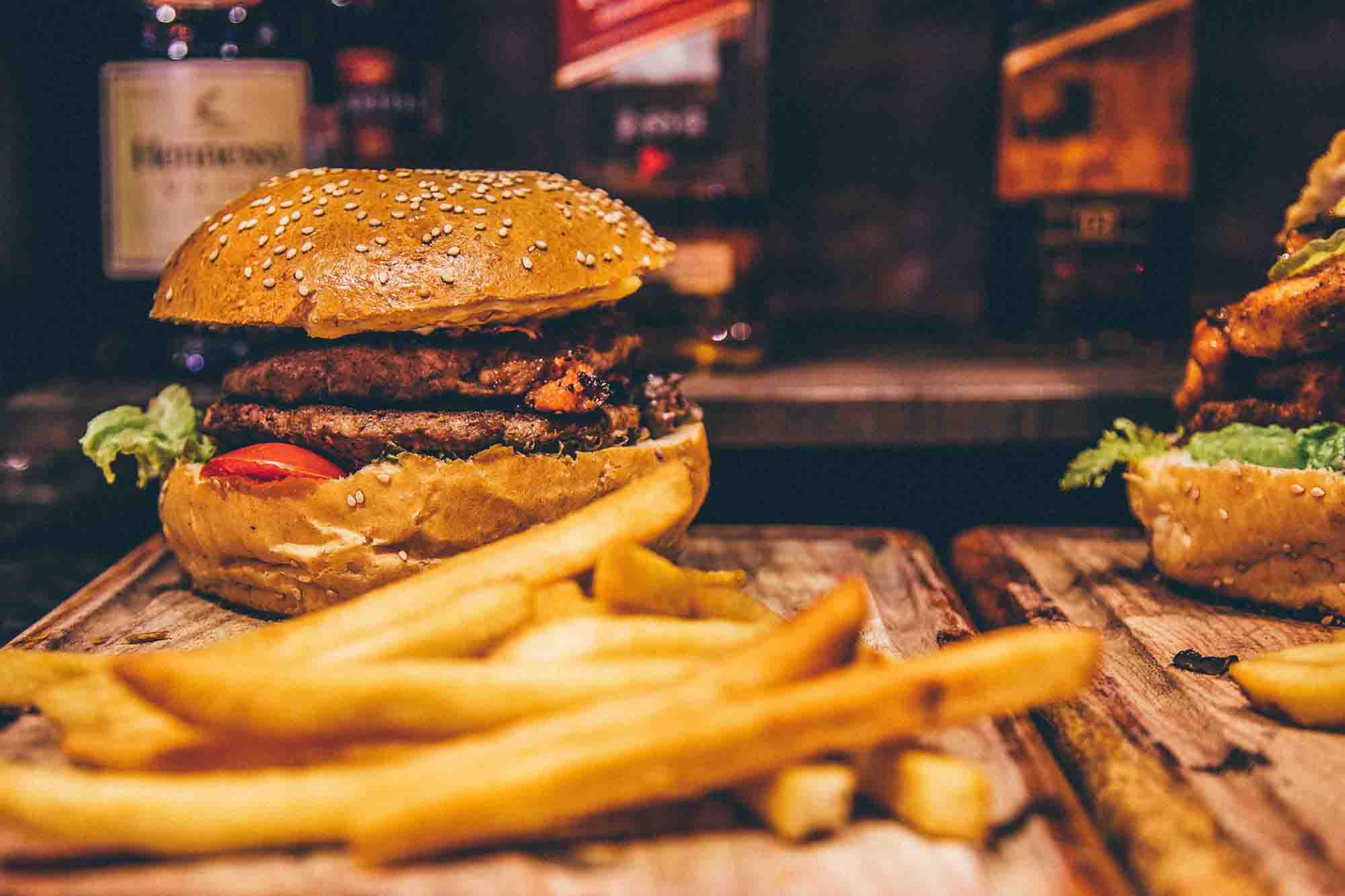 Cheeseburger and fries placeholder for lunch