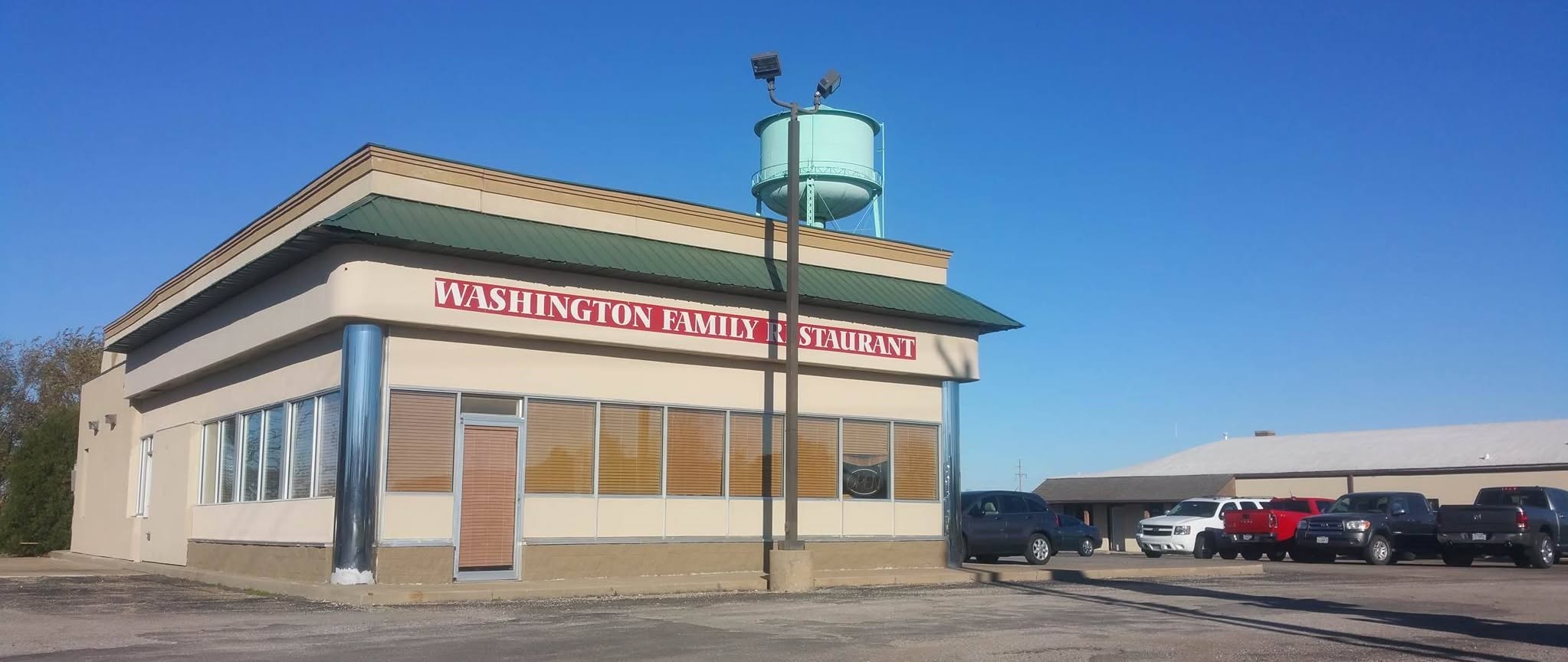 Washington Family Restaurant exterior featured in the redesign concept