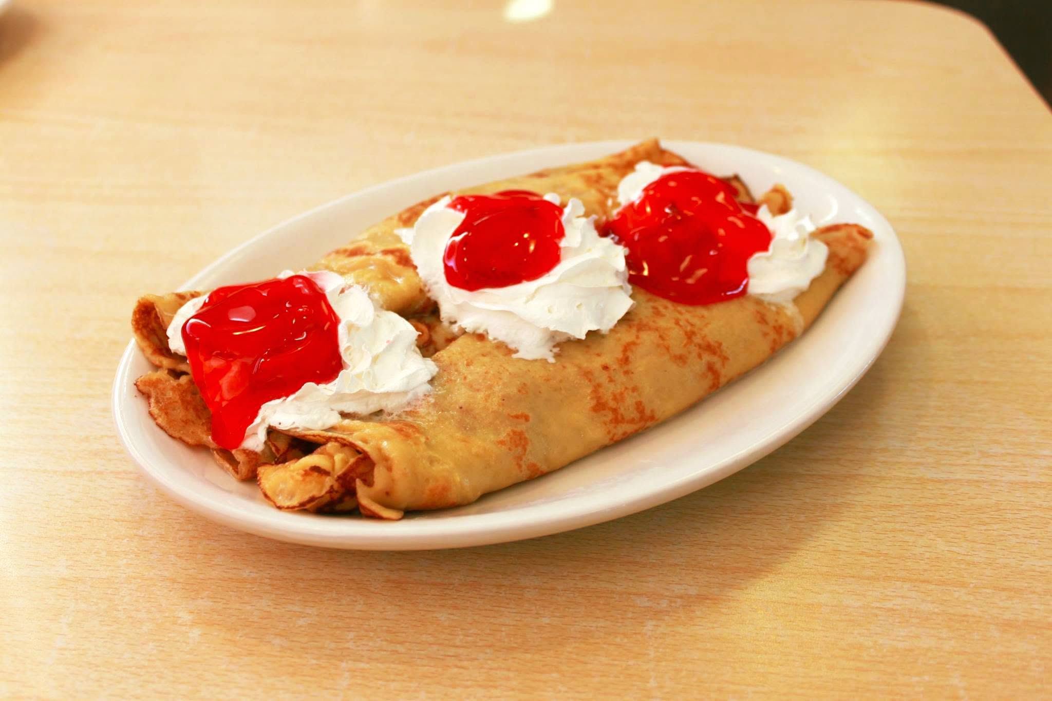 Strawberry crepes placeholder for breakfast